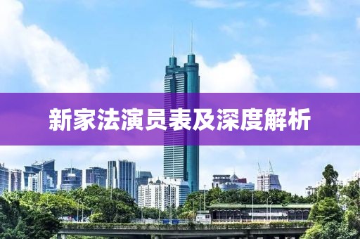 新家法演员表及深度解析