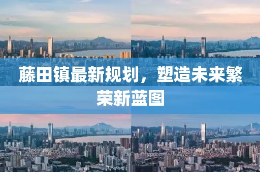 藤田镇最新规划，塑造未来繁荣新蓝图