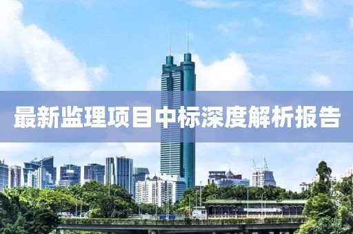 最新监理项目中标深度解析报告