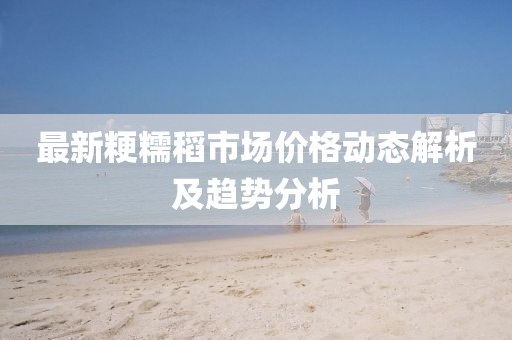 最新粳糯稻市场价格动态解析及趋势分析