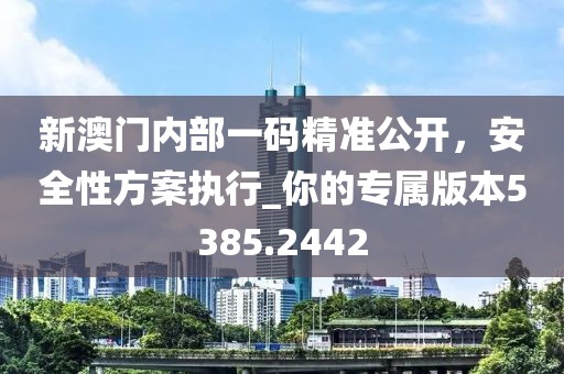 新澳门内部一码精准公开，安全性方案执行_你的专属版本5385.2442