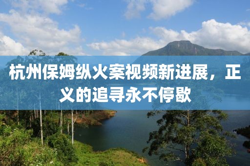 杭州保姆纵火案视频新进展，正义的追寻永不停歇