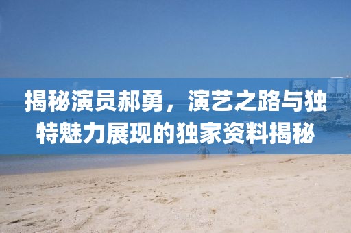 揭秘演员郝勇，演艺之路与独特魅力展现的独家资料揭秘
