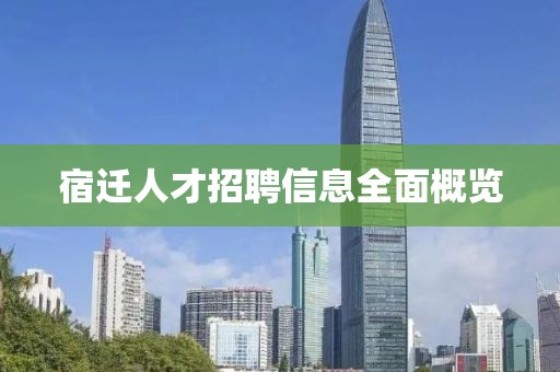 宿迁人才招聘信息全面概览
