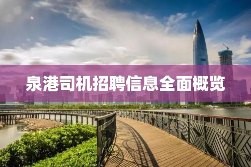 泉港司机招聘信息全面概览