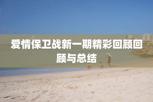 爱情保卫战新一期精彩回顾回顾与总结