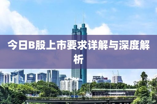 今日B股上市要求详解与深度解析