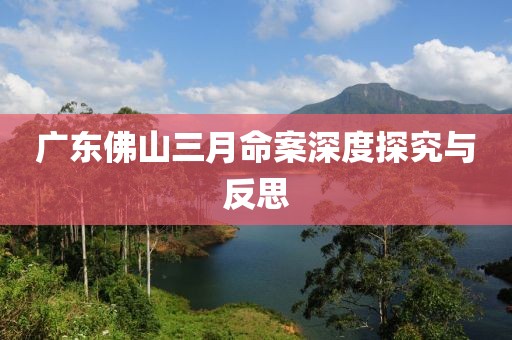 广东佛山三月命案深度探究与反思