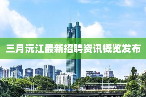 三月沅江最新招聘资讯概览发布