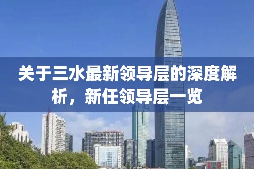 关于三水最新领导层的深度解析，新任领导层一览