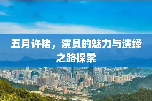 五月许褚，演员的魅力与演绎之路探索