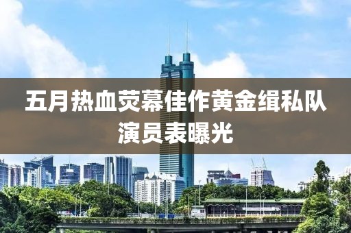 五月热血荧幕佳作黄金缉私队演员表曝光