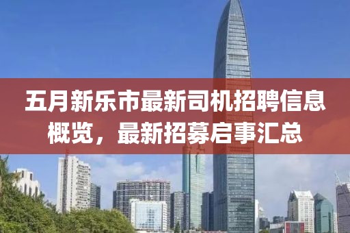 五月新乐市最新司机招聘信息概览，最新招募启事汇总