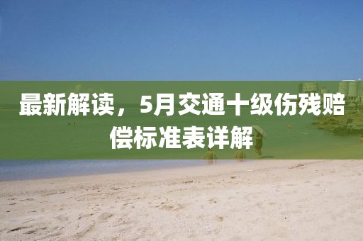 最新解读，5月交通十级伤残赔偿标准表详解