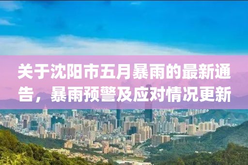 关于沈阳市五月暴雨的最新通告，暴雨预警及应对情况更新