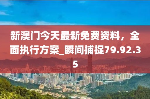 新澳门今天最新免费资料，全面执行方案_瞬间捕捉79.92.35