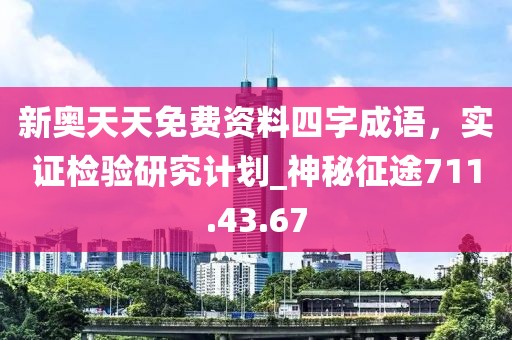 新奥天天免费资料四字成语，实证检验研究计划_神秘征途711.43.67