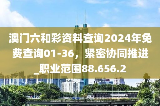 澳门六和彩资料查询2024年免费查询01-36，紧密协同推进_职业范围88.656.2