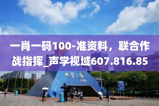 一肖一码100-准资料，联合作战指挥_声学视域607.816.85