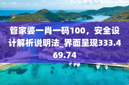 管家婆一肖一码100，安全设计解析说明法_界面呈现333.469.74